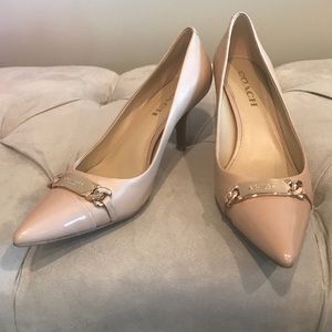 Coach kitten heel nude pointy toe shoes